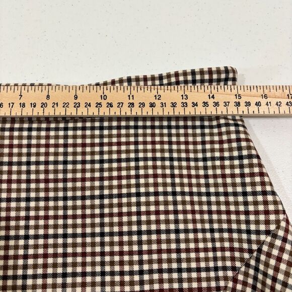 Brooks Brothers Plaid Wool Skirt Women 8 Brown Ruffles Preppy Academia Heritage - Picture 8 of 8